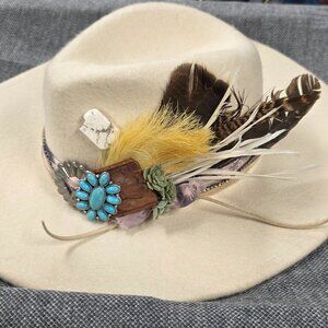 One-of-a-Kind Western Cowgirl Hat – Handmade & Adjustable